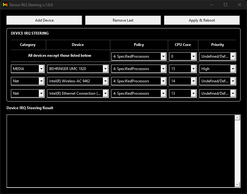 Device IRQ Steering