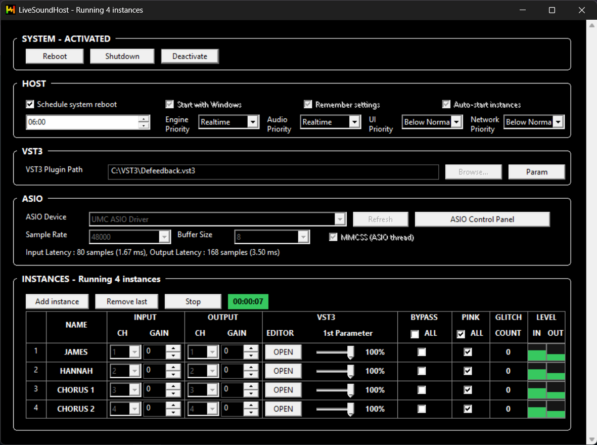 LiveSoundHost full screen